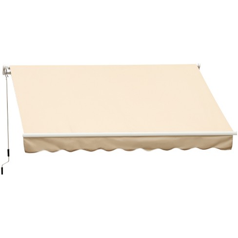 Outsunny 13 X 8 Manual Retractable Sun Shade Patio Awning With Durable Design Adjule Length Canopy Beige Target - Outsunny 10 X 8 Patio Manual Retractable Sun Shade Awning