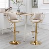 Sapphtopaz Modern Adjustable Bar Stools Set of 2, Upholstered Dining Chairs with Network Back, Counter Bar Stools for Kitchen, Dining Room - 2 of 4