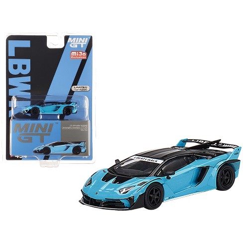 Lamborghini Aventador GT EVO Baby Blue w/Black Top Ltd Ed to 4200 pcs 1/64  Diecast Model Car by True Scale Miniatures