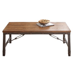 Ashford Cocktail Table Antique Honey - Steve Silver: Engineered Hardwoods, Pine Veneers, Iron Stretchers - 1 of 3