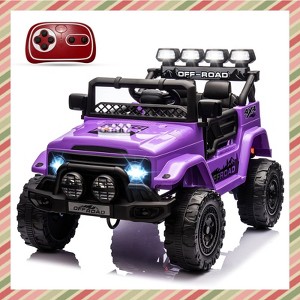 Jojoka 12V Kids Ride On Car, Electric Truck Ride On Toys with 5MPH Max Speed, Remote Control, LED Lights, Music for Kids Gifts - 1 of 4
