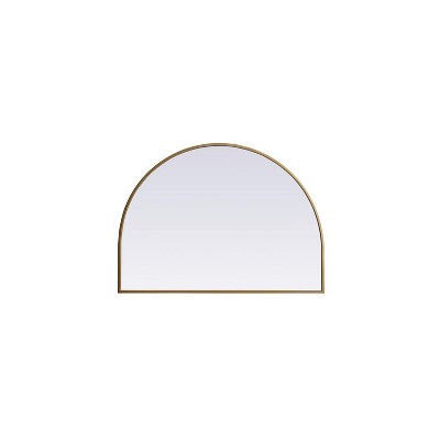Elegant Lighting Metal Frame Arch Mirror 33x24 Inch in Brass