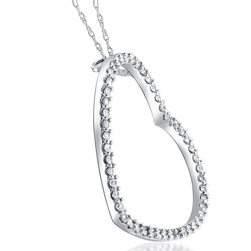 Pompeii3 2ct Heart Shaped HUGE Diamond Pendant Necklace 10k White Gold, 2 of 4