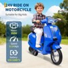 Jojoka 24V Electric Moped Scooter 350W Ride on Motorcycle For Big Kids w/ Rear Brake,Twist Grip Throttle & LED Light,Max 14MPH - 3 of 4