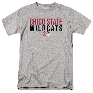 California State University Chico Official Stacked Adult T Shirt, Athletic Heather - 1 of 4