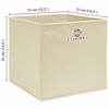 vidaXL Fabric Storage Boxes - 4 Piece Foldable Non-Woven Bins in Cream Color (12.6"x12.6"x12.6") - Ideal for Cabinet, Wardrobe, Shelf Storage - 4 of 4