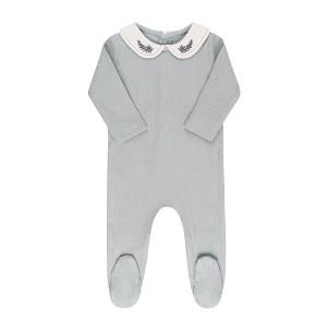 Ely's & Co. Baby Footie - Organic Cotton Embroidered Collar Collection - 1 of 2