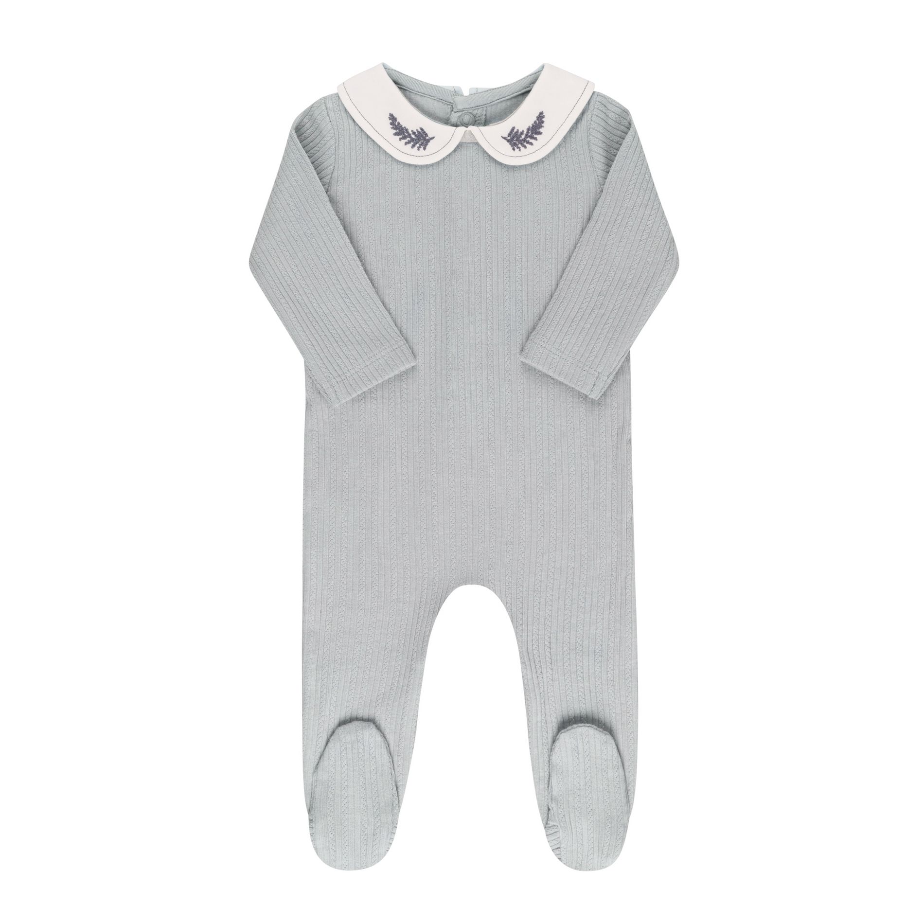 Ely's & Co. Baby Footie - Organic Cotton Embroidered Collar Collection