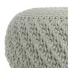 WyndenHall Cora Round Knitted PET Polyester Pouf Light Gray - image 3 of 4