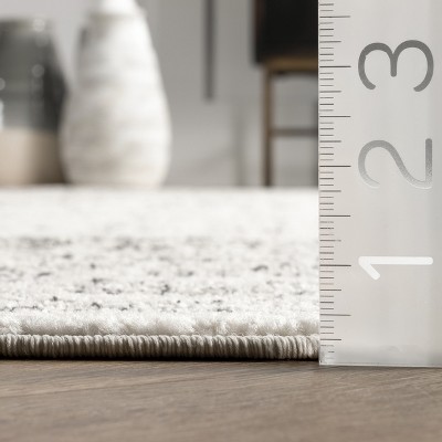 Elegant Distressed Gray Oriental 62''x26'' Synthetic Area Rug