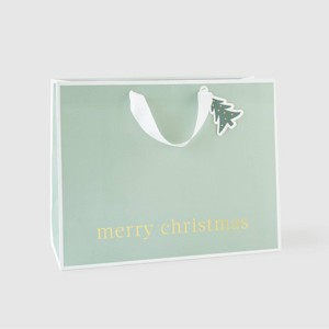 Green and White "Merry Christmas" Vogue Gift Bag - Sugar Paper™ + Target - 1 of 3