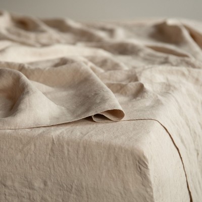 Twin Putty Heather French Linen Sheet Set