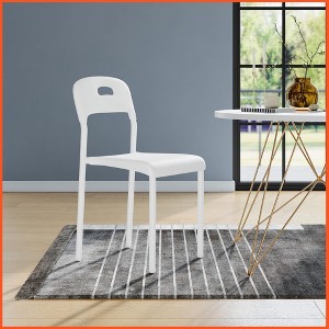 Dining Chairs Set of 4, Stackable Modern Kitchen Chairs, Plastic Dining Room Chair with Metal Legs - 1 of 4