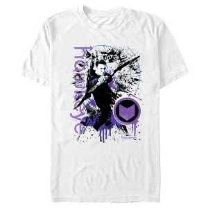 Men's Marvel Hawkeye Clint Barton Bow Ready Paint Splatter T-Shirt - 1 of 4
