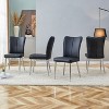 CAVINAS Modern PU Leather Dining Chairs with Foam Cushion and Metal Legs, 6-Piece Side Chair for Dining Room, Living Room - 2 of 4