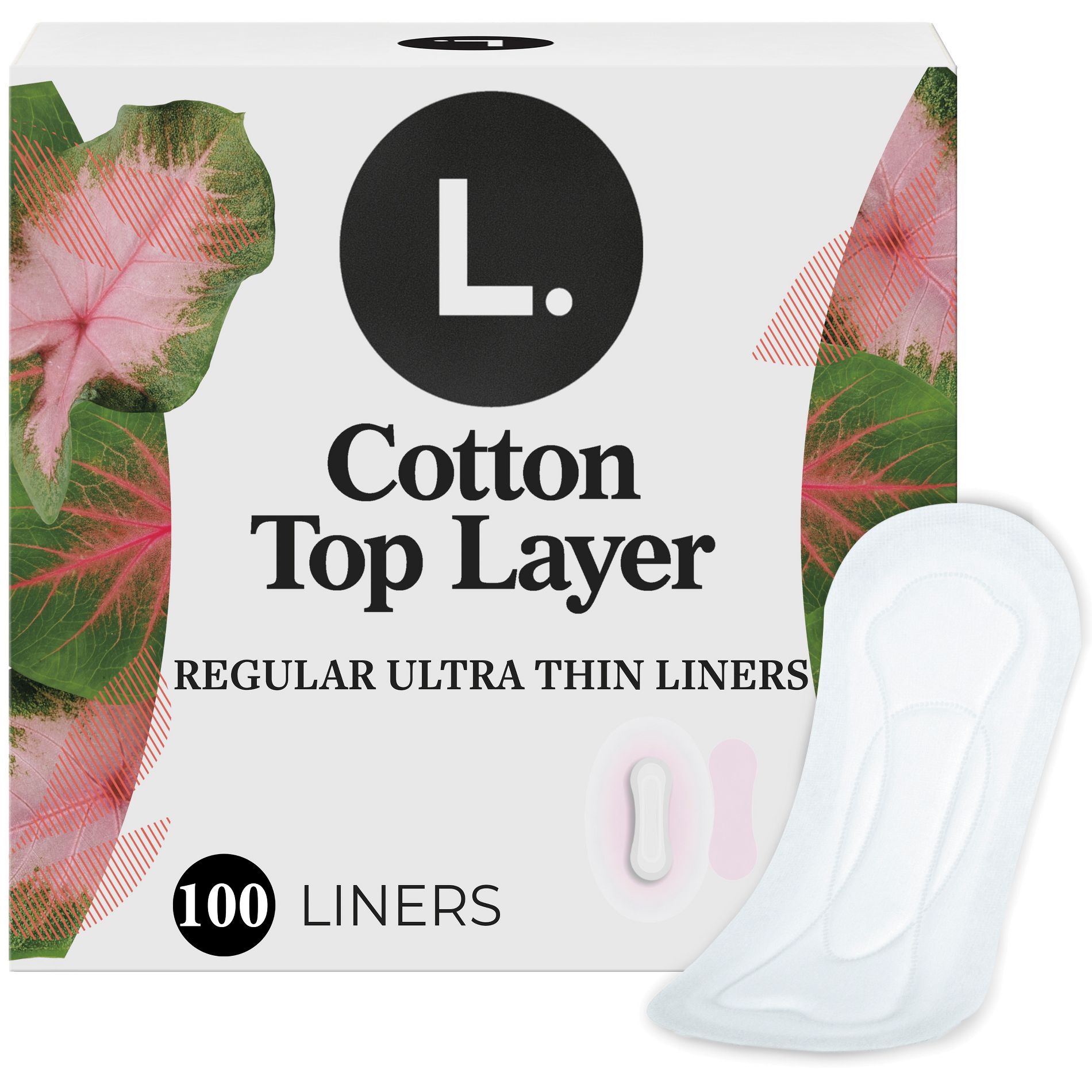 L. Organic Cotton Top Layer Ultra Thin Liners - Regular Absorbency - 100ct