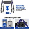 JUJABU Foldable Rollator Walker with Seat, 8'' Wheels, 6-Position Height, Aluminum & Carbon Steel - 3 of 4