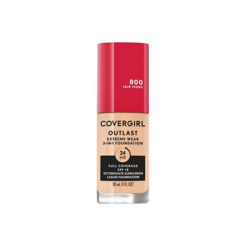 COVERGIRL Outlast Extreme Wear 3-in-1 Foundation with SPF 18 - 1 fl oz, 1 of 7