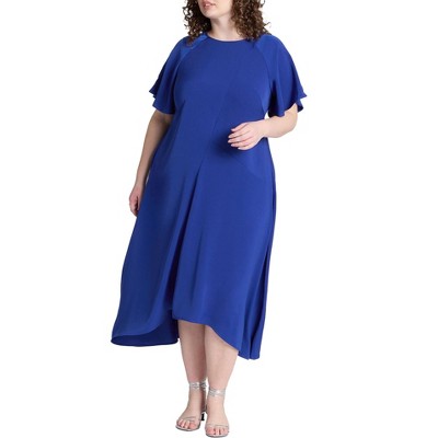 ELOQUII Women's Plus Size Seam Detail Relaxed Midi Dress