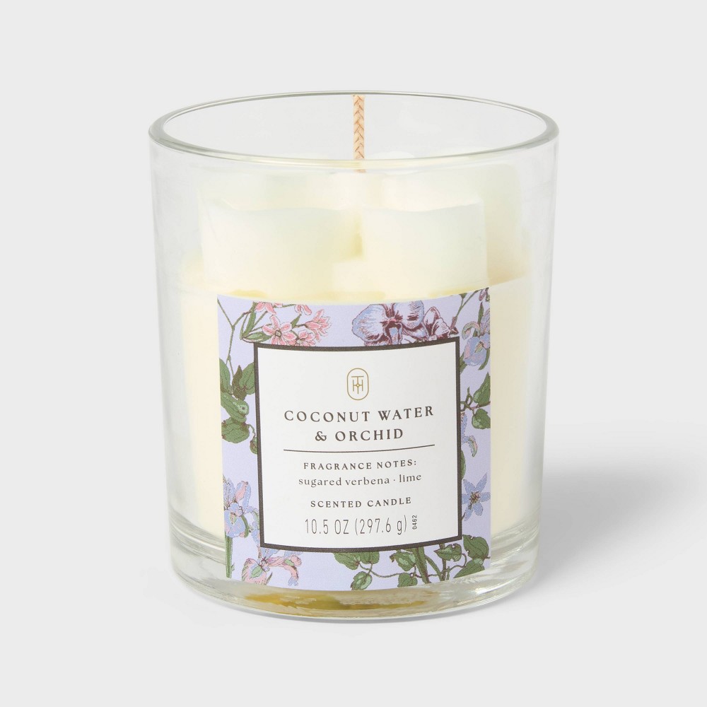 Sculpted Wax Fragranced Coconut Water and Orchid Jar Candle - Threshold™