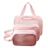 Unique Bargains Women's Portable Transparent Wash Makeup Bag 3 Pcs - 4 of 4