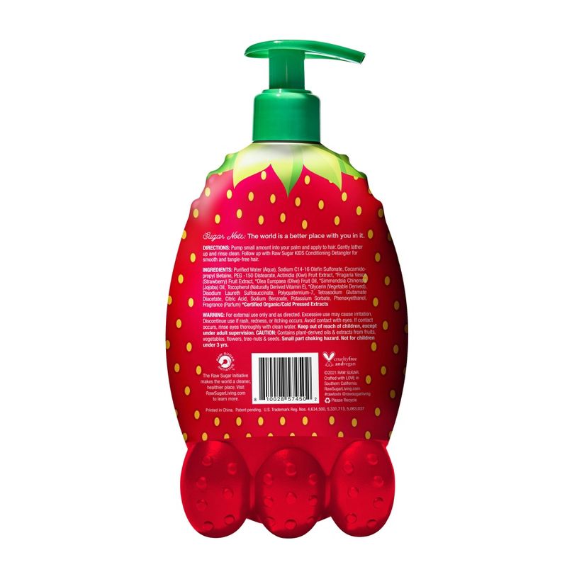 Raw Sugar 2-in-1 Shampoo &#38; Conditioner for Kids - Strawberry + Kiwi - 12 fl oz, 3 of 10