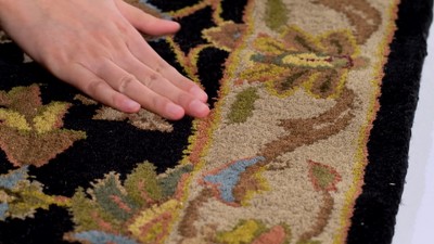 Handmade Oval Tufted Red Wool Rug 4' x 6'