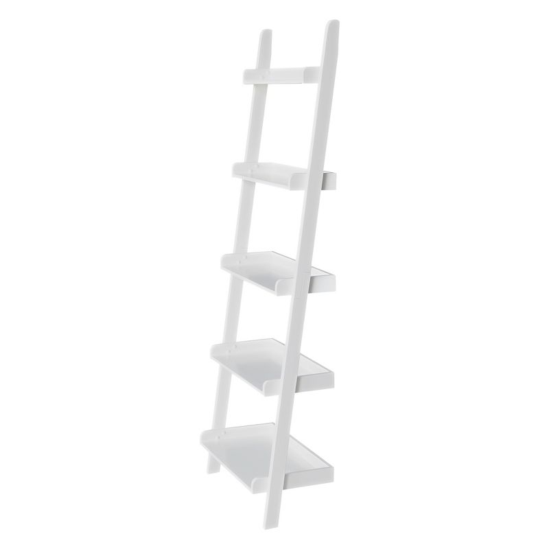 75.5" 5 Tier Solid Wood Leaning Bookshelf - International Concepts, 4 of 10