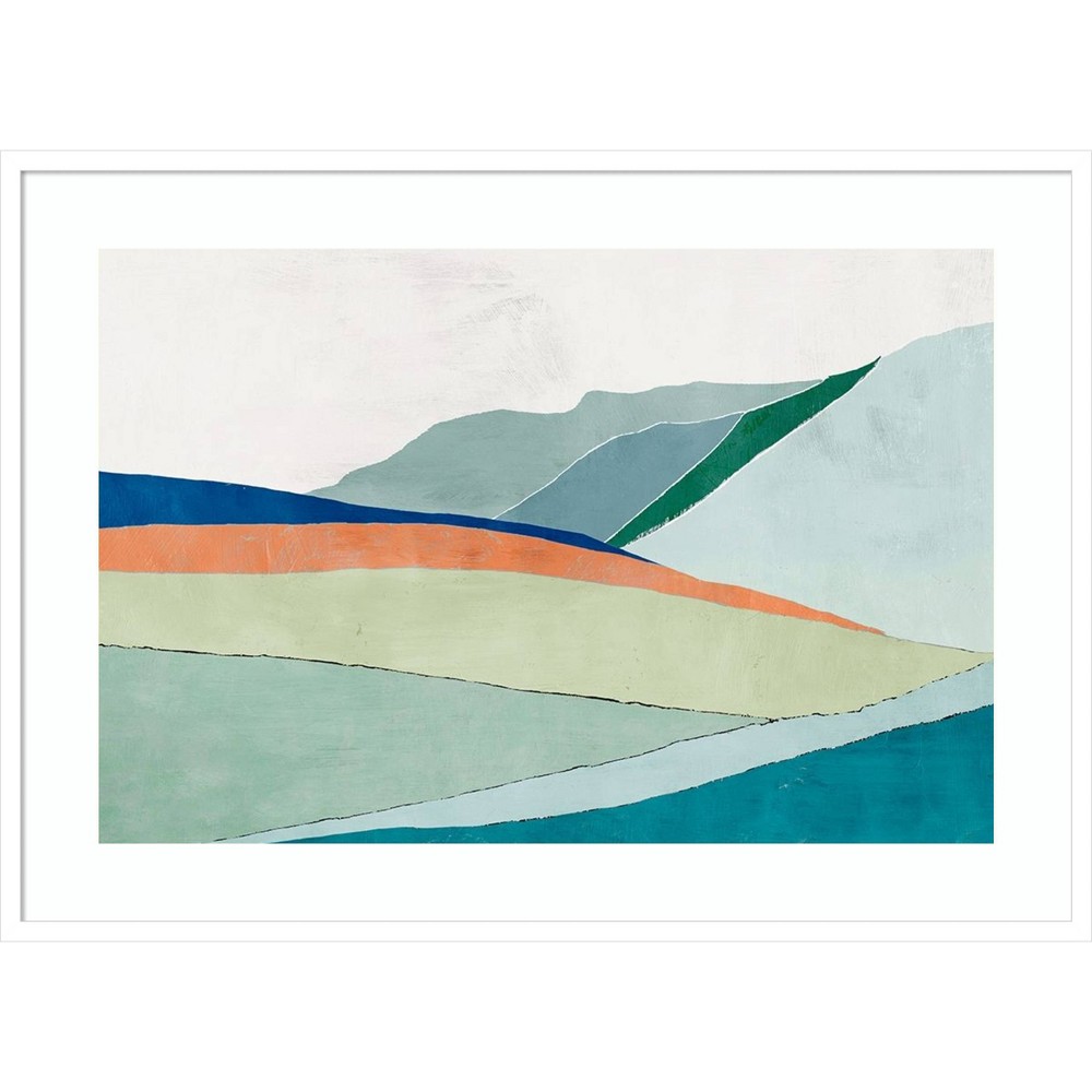 Photos - Other Decoration Amanti Art 41"x30" Hills Beneath Roving Sun by E.l Cacho Wood Framed Wall Art Print: Modern Style, Lithograph, Hardwood Fram