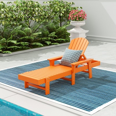WestinTrends Dylan Adirondack Poly Reclining Chaise Lounge With Arms