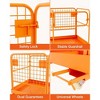 Heavy Duty Forklift Safety Cage, 36x36 Inches with Casters, Chain, and Safety Lock, supports up to 1200LBS for 1-3 People - 3 of 4