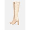 Prinkles Quilted Italian Block Heel Calf Boots Women - 3 of 4