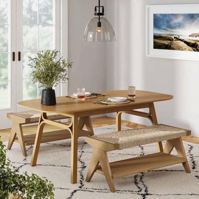 Beacon Light Brown Seagrass Bench with Storage