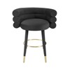 TOV Furniture Betty 26.4"H Velvet Counter Stool in Black/Gold - 3 of 4