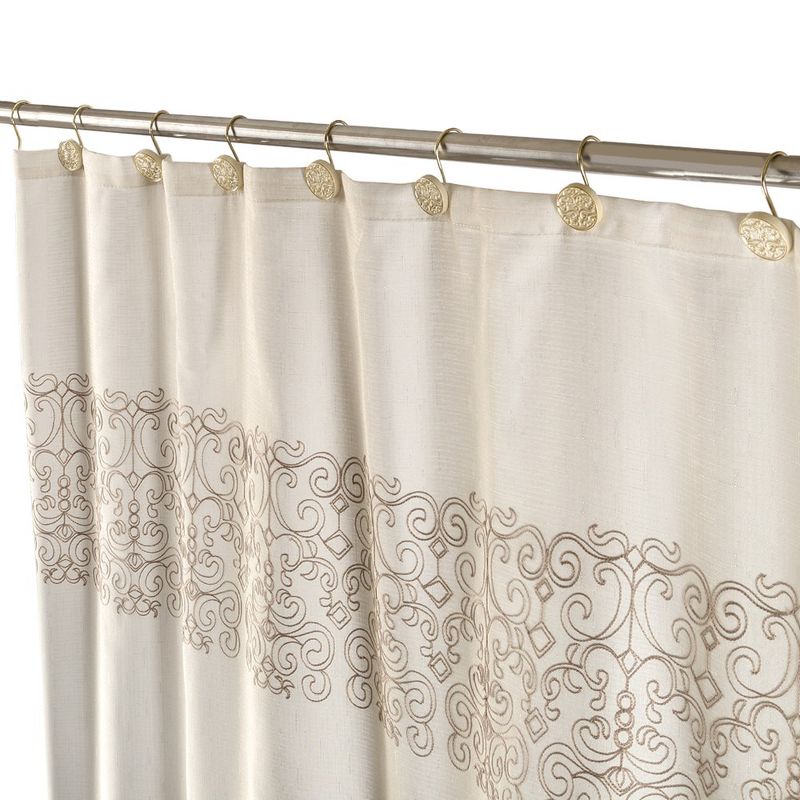 Creative Scents Shannon Beige Shower Curtain / Liner, 1 of 7