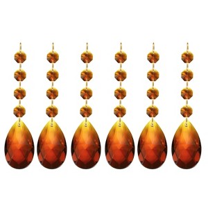 Unique Bargains Crystal Pendants Teardrop Beads for DIY Lamp Arts Crafts Decoration 6 Pcs - 1 of 4