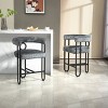 Height Bar Stools Set Of 2,Boasting Curved Wishbone Frame Streamlined Silhouette Armrest Counter Stool with Three Legs-Cuddlewood - 2 of 4
