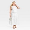 Women's Eyelet Bubble Hem Shirt - A New Day™ White - 3 of 4