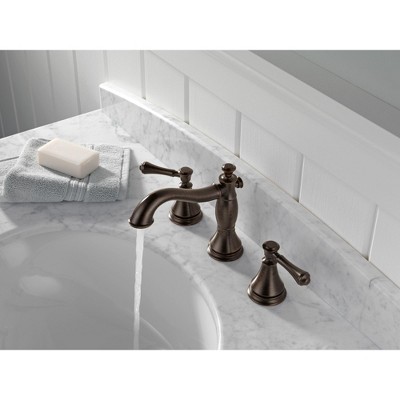 Elegant Venetian Bronze Widespread Bathroom Faucet with Metal Pop-Up Drain