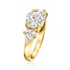 Ross-Simons 3.90 ct. t.w. CZ 3-Stone Ring in 18kt Gold Over Sterling - 3 of 4
