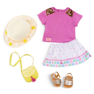 Our Generation Lovely Hearts Pink Hat & Gradient Dress Outfit For 18 Dolls  : Target