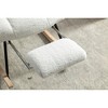 Teddy Fabric Rocking Chair with Adjustable Footrest and Side Pocket - 3 of 4