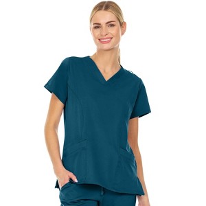 Medichic Women's Eleanor 3-Pocket Stretch V-Neck Scrub Top - 1 of 3