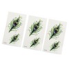 Unique Bargains 3 Pcs Peacock Feathers Pattern Temporary Tattoo Stickers Body Arm Art Tattoos - 3 of 3