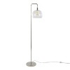 LumiSource Metro 61" Metal Floor Lamp in Polished Nickel with Seeded Glass Shade from Grandview Gallery: UL Listed, 1-Way Switch, E26 Base - 2 of 4