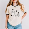 Simply Sage Market Women's Be Mine Cursive Short Sleeve Ringer Tee - 2 of 4
