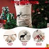 Joyfy 3 Pcs Christmas Canvas Gift Bag, 26" x 19" Drawstring Santa Burlap Sack Large Gift Bags for Christmas Gift Package Party Favors Hoilday Decor - 3 of 4