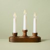 3ct 8"x7.8" Wood Christmas Window Flameless Candles - Hearth & Hand™ with Magnolia - 3 of 4