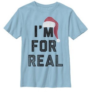 Boy's Lost Gods Christmas Santa Claus I'm For Real T-Shirt - 1 of 3