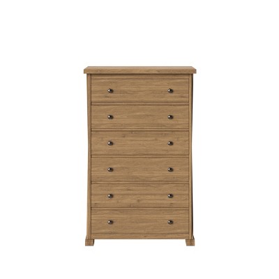 Litchfield Farmhouse Wood 6 Drawer Chest Brown - Threshold™